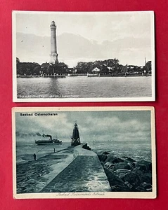 2 x AK Seebad OSTERNOTHAFEN 1930 Leuchtturm und Ostmole  ( 137833 - Bild 1 von 2