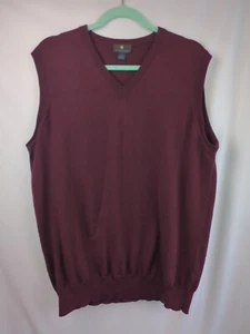 Toscano Sweater Vest 100% Merino Wool Made in Italy Mens X Large Burgundy - Picture 1 of 3