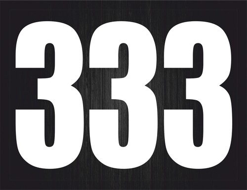 Set 3x sticker vinyl decal car bike door wheelie bin number 3 white ...