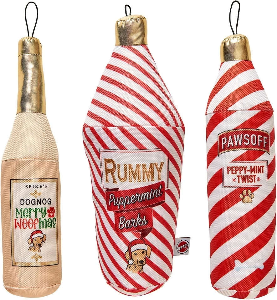 Ethical Products SPOT Holiday Christmas Fun Drinks Squeaker Dog Pet Toys 11" - Image 1 of 1
