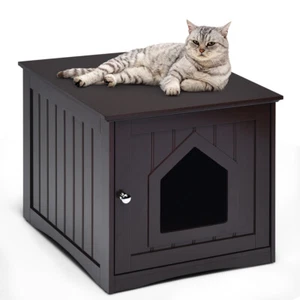 Weatherproof Multi-function Pet Cat House Indoor Outdoor Sidetable Nightstand - Picture 1 of 8