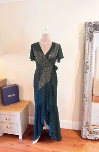 Stunning High End Boutique Green Sequence Dress Size 8 RRP £280 - Picture 1 of 6
