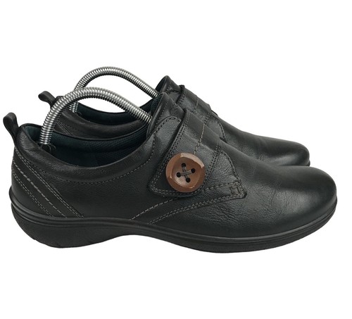 Mocassino Ecco Clay Monk Strap in pelle nera con bottoni EU 41 US 10 10 5