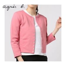 agnes b. Snap Button Cardigan Pression Brushed Lining Woman's M Pink #2043