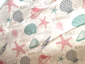Unbranded 60" Round Tablecloth Beach Nautical Seashells Light Weight - Picture 1 of 5