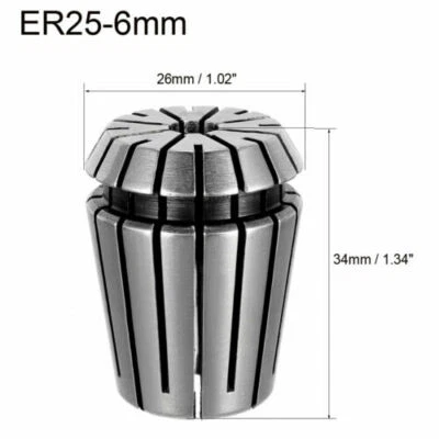 6mm ER25 6mm Spring Collet Chuck for CNC Engraving Machine Lathe Milling Tool - Image 1 of 3