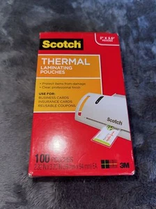 Scotch Thermal Laminating Pouches 2657098 Business Card Size 2”x 3.5” - Picture 1 of 2