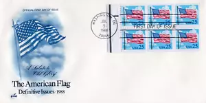 1988 #2285c 25c FLAG AND CLOUDS BOOKLET PANE OF 6 FDC ART CRAFT CACHET UA GEM! - Picture 1 of 1