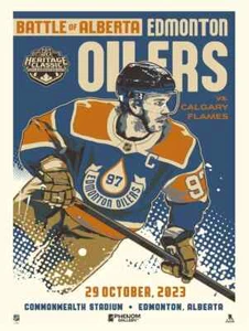 Phenom Gallery Edmonton Oilers Connor McDavid '23 Heritage Classic 18" x 24" - Picture 1 of 6