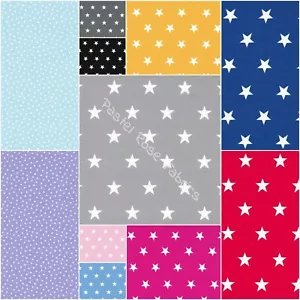 Mini STARS Big STARS Printed 100% COTTON Poplin Fabric | half metre increments - Picture 1 of 26