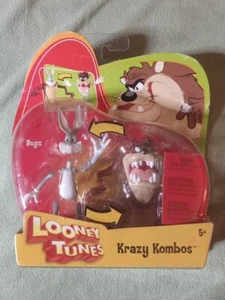 LOONEY TUNES KRAZY KOMBOS ACTION FIGURE BUGS BUNNY TAZ TASMANIAN DEVIL MOC 2003 - Picture 1 of 2