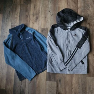 Youth M, 10-12yrs Columbia Fleece Quarter-Zip Top & Adidas Hoodie Zip-Up Jacket. - Picture 1 of 6