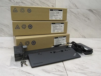 New Lot of 3 Lenovo 40A1 ThinkPad Pro Dock 40A10090US w/ 90W AC Adapt - Image 1 of 4