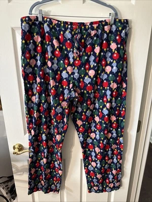 Pantalones de salón de franela Hannah Anderson azul marino con adornos navideños talla XXL para hombre Foto 1 de 4