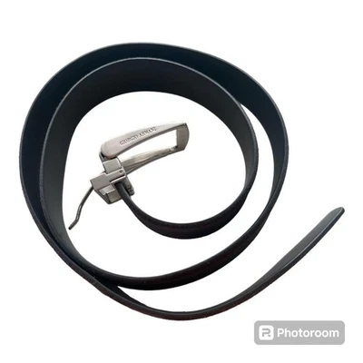 Cinturón gris GIORGIO ARMANI con logotipo grabado gamuza cuero vintage para hombre Foto 1 de 4