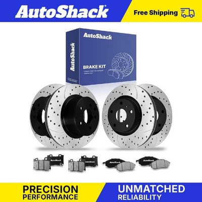 Front Rear Drilled Slotted Brake Rotors Ceramic Pads for INFINITI M37 Q70 Foto 1 de 4