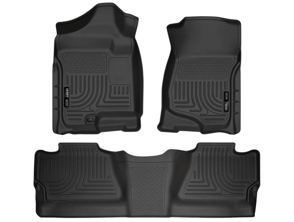 Husky Weatherbeater Mats Fit 07-14 Silverado/Sierra 1500-3500 Crew Front/2nd Blk - Image 1 of 4