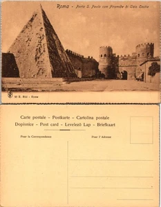 Postal de Roma Porta S. Paolo con Pirámide de Caio Cestio Italia Postal Histórica - Imagen 1 de 1