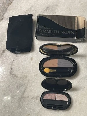 Two ELIZABETH ARDEN Luxury Eye Color Duo Eyeshadow Heather Almond Slate VTG New - Image 1 of 4