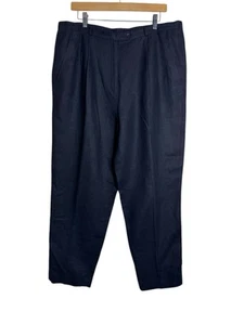 Bloomingdale's Womens Linen Pants Size 16 Navy Blue Front Pockets - Picture 1 of 8