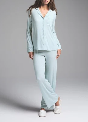New Women's SKIMS Blue Quartz Soft Lounge Sleeve Pajama Set Size M - Image 1 of 4