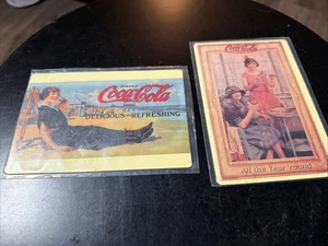 2 Vintage Coca Cola Magnets 4x6 Delicious, And Refreshing/All The Year-Round - Picture 1 of 4