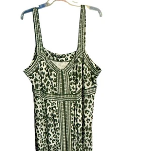 Apt 9 schwarz/Leopard Maxikleid 2X Brust = 24 Taille = 26 Länge - = 50 Poly/Elasthan - Bild 1 von 6