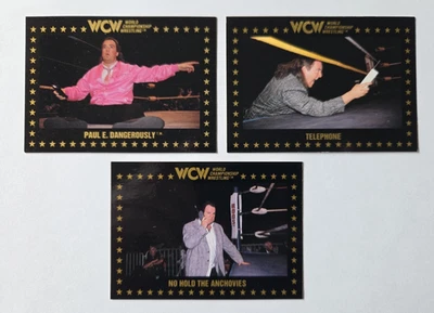Lote de tarjetas de novato peligroso 1991 WCW Paul Heyman Paul E. 51 71 88 3 RC Foto 1 de 4