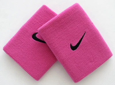 Pulseiras de basquete Nike Dri-Fit 4" adulto rosa/preto - Imagem 1 de 2