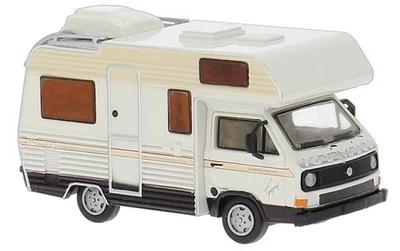 VW Volkswagen T3 Camper - 1983 - white / black - Brekina 1:87 - Immagine 1 di 4