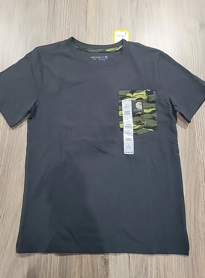 Boy's Youth Carhartt Camo Pocket M (10/12) Short Sleeve Shirt 100 Cotton