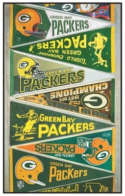 Placa de metal Green Bay Packers logotipo vintage impressão pôster 12x8 polegadas antiga nova NFL 5 - Imagem 1 de 4