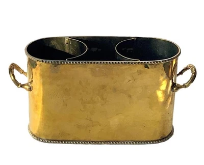 Vintage Brass Wine Chiller Double Caddy Holder Clarence Moody Memphis Store MCM - Image 1 of 4
