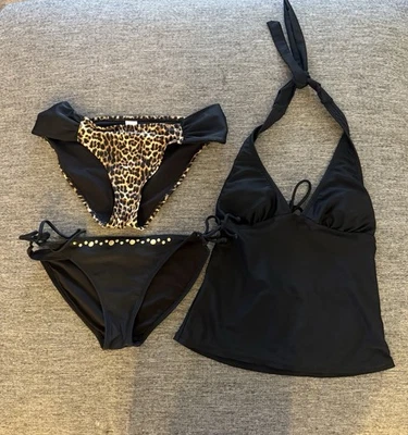 Tankini Y2K Bongo preto tamanho pequeno e tamanho médio parte inferior - Imagem 1 de 4