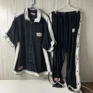 Vintage NBA San Antonio Spurs Break-Away Warm Up Velour Suit L Black Snaps LESEN - Bild 1 von 24