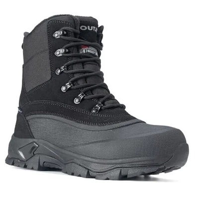 Men's Insulated Snow Boots Winter Waterproof Warm Fur Lined Boot 10.5 Black - Image 1 of 4