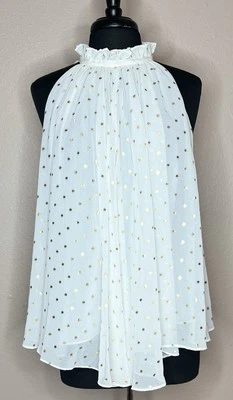 Gibson Latimer Marfil Dorado Punto Forrado Columpio Top Para Mujer Talla M Hada Boda Foto 1 de 4