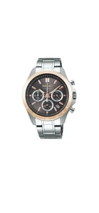 Reloj Seiko Selection Cronógrafo Cuarzo SBTR026 Negro Oro Rosa Hombre Japón - Imagen 1 de 1