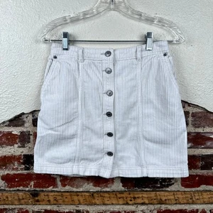 Abercrombie Fitch Skirt Size XS White Corduroy Button Front Straight Mini Casual - Picture 1 of 3