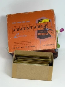 Vintage Reeses Adjustable Lockedge Brass Stencils - Letterings & Numbering - NIB - Picture 1 of 5