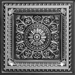 Decorative PVC Ceiling Tile 2'x2' (25/pack)-Antique Silver #223 Drop-in/Glue-up - Picture 1 of 4