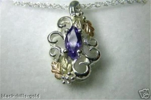 Coleman 12K Black Hills Gold & Sterling Silver Amethyst Pendant/Necklace - Picture 1 of 4