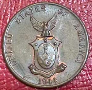 HIGH GRADE AU/UNC 1944 S US / PHILIPPINES ONE CENTAVO COIN-MAR260 - Picture 1 of 2