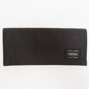 S01-k046 PORTER Smoky Canvas W Hook Long Wallet Black - Picture 1 of 9