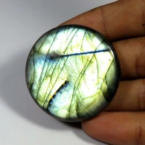 Labradorite Round Gemstone 38 mm Natural Multi Flash Spectrolite Cabochon LB-861 - Picture 1 of 11