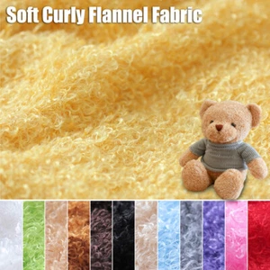 1m Curly Teddy Faux Fur Fabric Furry Fluffy Plush Soft Fleece Material DIY Craft - Picture 1 of 25