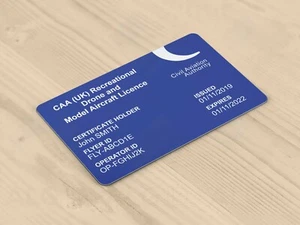 ALG ID Cards® - Custom CAA Recreational Drone and Model Aircraft Pilot ID Card - Picture 1 of 1