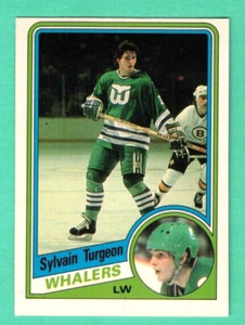 (1) SYLVAIN TURGEON 1984-85 O-PEE-CHEE # 79 WHALERS ROOKIE EX-MT CARD (H3665)