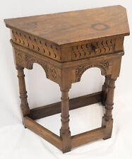 Antique English 17th Century Carved Oak Jacobean Table Renaissance Gothic