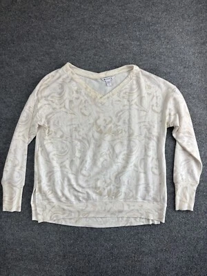 Sudadera para mujer Athleta Coaster Luxe cuello en V L ágata cachemira crema elástica Foto 1 de 4